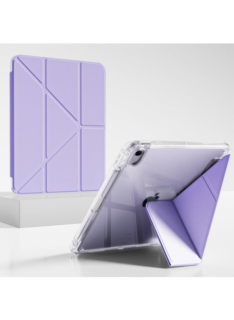 3 Y Support For IPadPro11 Inch Protective Sleeve M4 Rotating Bracket Air13 With Pen Slot Mini7 Transparent Shell-Color:Lilac [3 Y Fold] Colored Glaze 4-Applicable Model:Pro7-13 Inch (M4) [2024]]