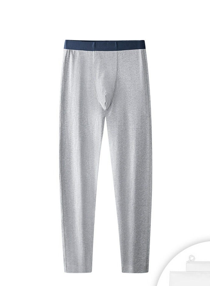 Loquat Men's Cotton Tights Leggings Underwear Pants Long Johns Bottoms Wintergear Cotton Warm Base Layer Bottoms Grey 