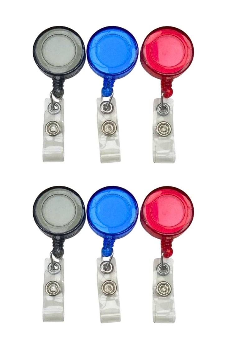 Terabyte ID Card Holder With Clip Silver 6 PCS Multicolor - Image 1