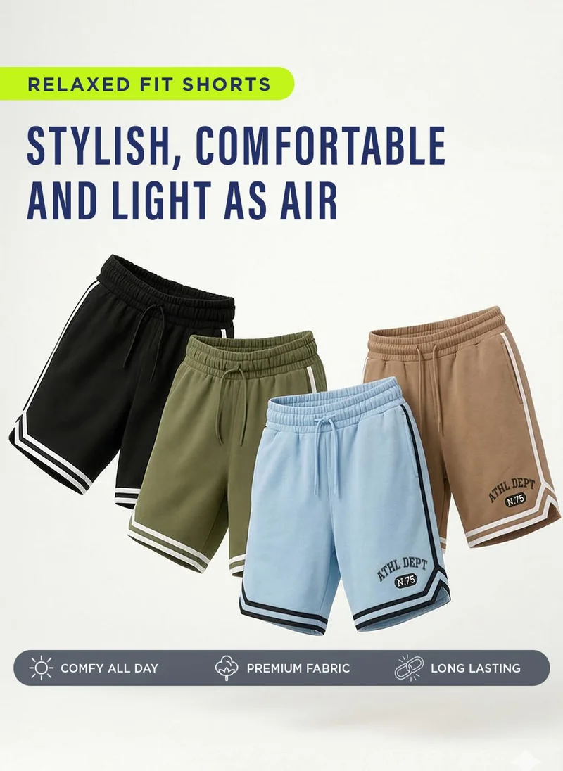 NOBERO  Nobero Oversized Shorts | Men’s Shorts | Relaxed Fit | Milano Ponte Knit | Knee-Length Mid-Rise Comfort | Elasticated Waistband | Available in 4 Colours for Men | Best Price UAE