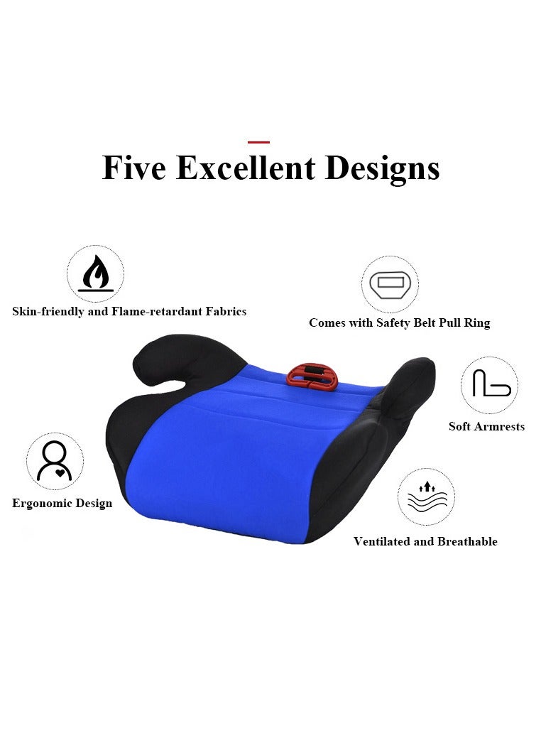 Universal Baby Kids Lightweight Travel Booster Car Seat, Fix Extra Large Seat Backless Belt Positioning, Car Seat Pad, Feeding Booster Seat with Wide Armrest