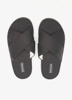 DUCHINI Duchini Men's Waffle Textured Cross Strap Bedroom Slides  - Image 3