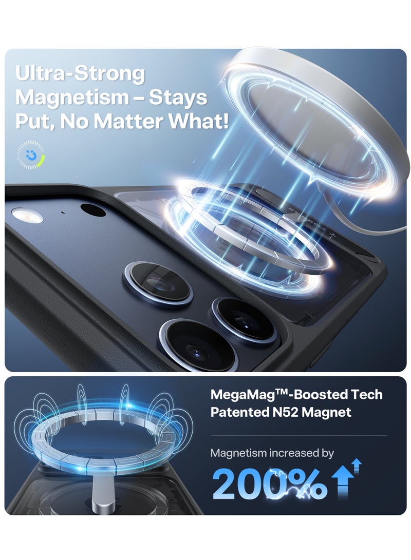 iPhone 17 Pro Max Case Pstand Series, Built-in Kickstand, MagSafe Compatible, 12FT Military Grade Drop Protection, Slim Protective Cover – Black - Image 3