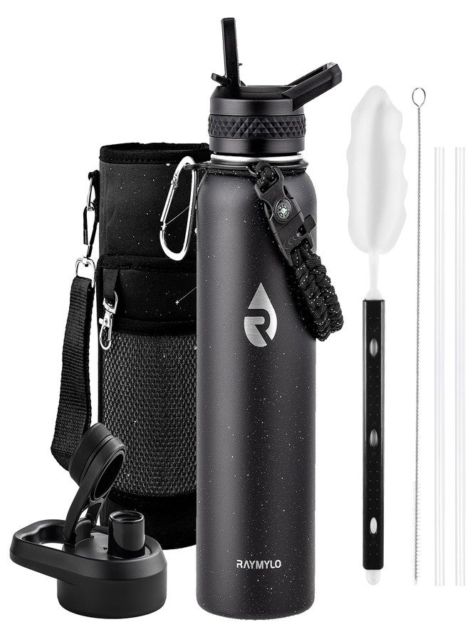 RAYMYLO 40oz Insulated Water Bottle, Triple Wall Vacuum Stainless Steel Water Bottles - Keeps Cold 48H, Reusable Metal water flask Jug for Gym, Sports, Camping, Hiking,Travel, Black Speckled - Image 1