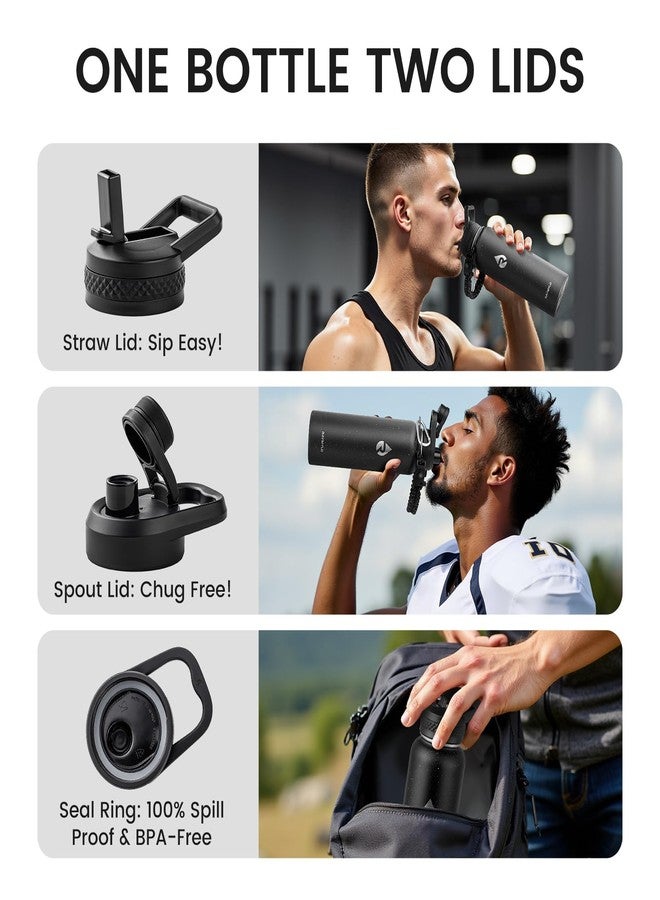 RAYMYLO 40oz Insulated Water Bottle, Triple Wall Vacuum Stainless Steel Water Bottles - Keeps Cold 48H, Reusable Metal water flask Jug for Gym, Sports, Camping, Hiking,Travel, Black Speckled - Image 5