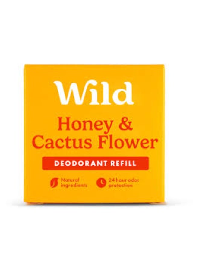 Wild Refillable, Natural Deodorant with Case Honey And Cactus Flower Refill 40g - Image 3