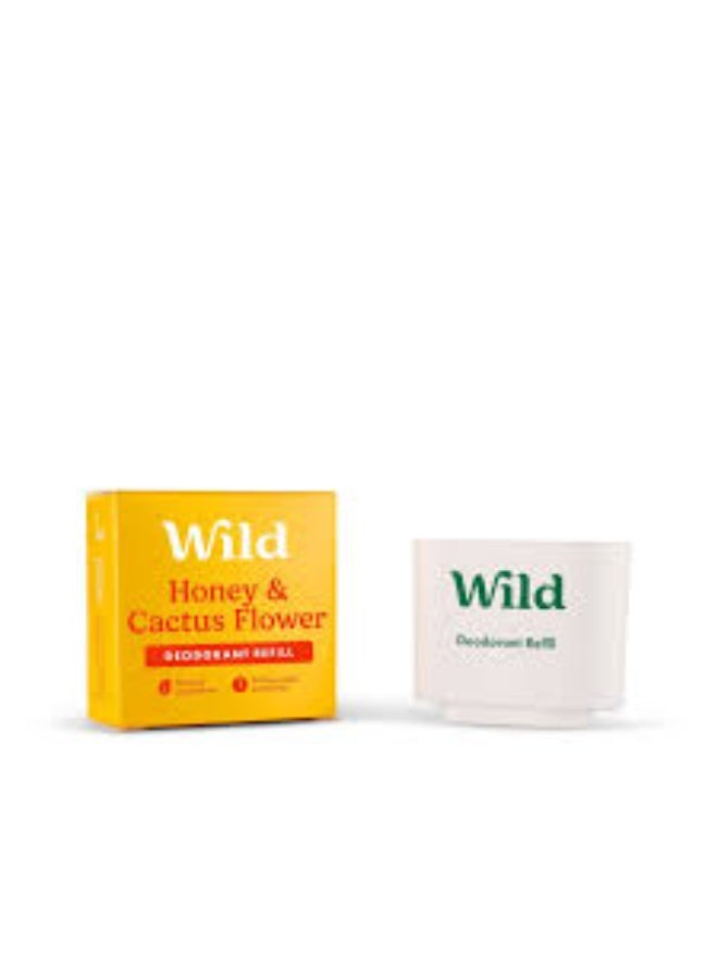 Wild Refillable, Natural Deodorant with Case Honey And Cactus Flower Refill 40g - Image 4