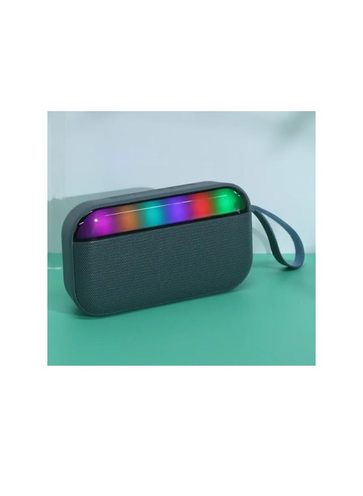 BS-56D Portable Mini Wireless Bluetooth Speaker Outdoor Bluetooth Speaker With LED Light with RGB Light- Green - Image 1