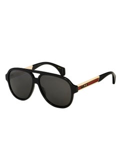 GUCCI Gucci Men Black Aviator Sunglasses with Grey lenses GG0463S-002 