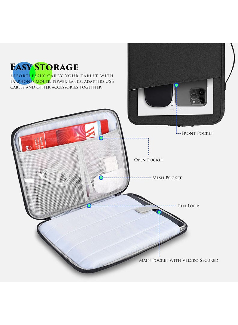 Theodor 9.7-11 inch Tablet Sleeve Case for iPad (A16) 11th 11inch 2025/iPad 10th 10.9 2022 and Air 11 inch M3/M2 2025/2024/10.9 inch/| 11 inch iPad Pro | 10.2 inch iPad | 10.9 inch iPad Air 5 4 | 10.5" iPad Pro | iPad Air 3 2 | 9.7" iPad | Galaxy Tab A9+ /A11 Plus 11inch/S9 11inch/S9FE 10.9 inch Protective Bag for 10inch and 11inch- Black - Image 3