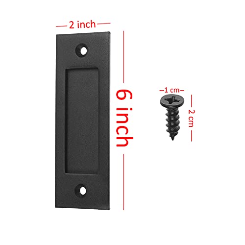 Eco-Fused 1x Sliding Barn Door Finger Pull (Black) with Self Tapping Screws - 6-Inch Solid Steel Flat Bottom Handle - Easy to Install - Ideal for Sliding Doors, Closets, Sheds, Garages - Image 3