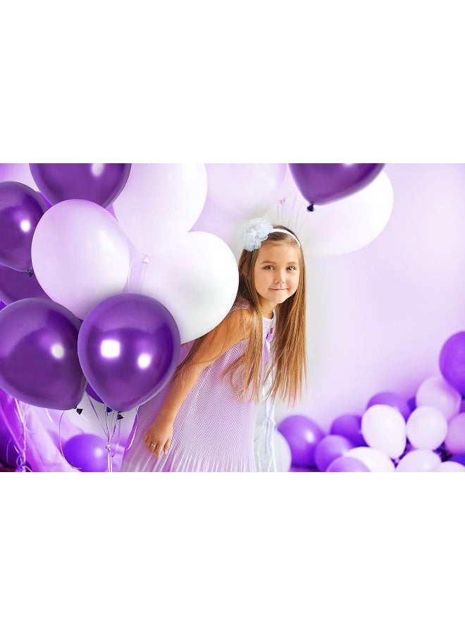 Goldedge 20 PC Fashion Violet Latex Balloons, 12 Inch Purple Party Balloons for Birthdays, Baby Showers & Theme Events  - Image 3