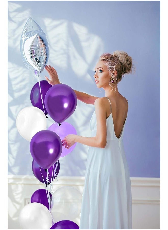 Goldedge 20 PC Fashion Violet Latex Balloons, 12 Inch Purple Party Balloons for Birthdays, Baby Showers & Theme Events  - Image 4