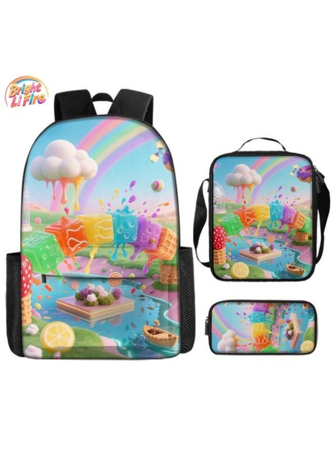 Bright Li Fire Backpacks + handbags + stationery bags | Back-to-school season/festival gifts | Cartoon bag three-piece set, easy to deal with various occasions (available for students, children, friends outings, mountain climbing, school, etc.) - 75 - Image 1