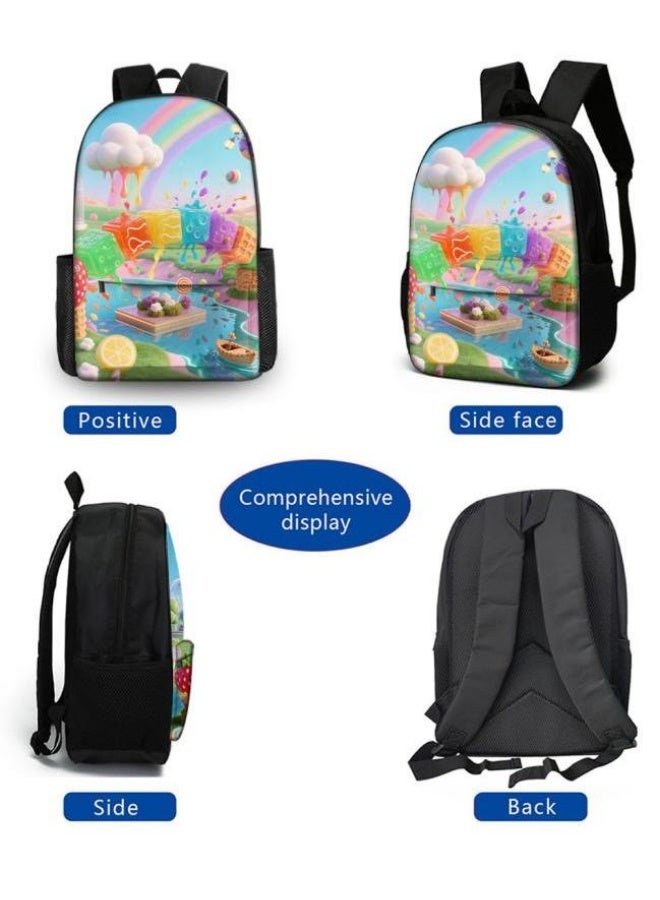 Bright Li Fire Backpacks + handbags + stationery bags | Back-to-school season/festival gifts | Cartoon bag three-piece set, easy to deal with various occasions (available for students, children, friends outings, mountain climbing, school, etc.) - 75 - Image 3