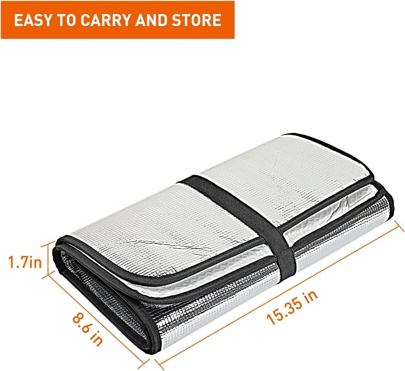 MAKINGTEC Windshield Sun Shade for 1997-2018 Jeep Wrangler TJ JK JKU - Aluminum Foil Triple Laminate Heat Shield - Image 5