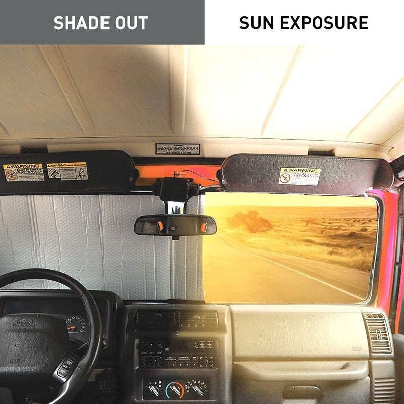 MAKINGTEC Windshield Sun Shade for 1997-2018 Jeep Wrangler TJ JK JKU - Aluminum Foil Triple Laminate Heat Shield - Image 3
