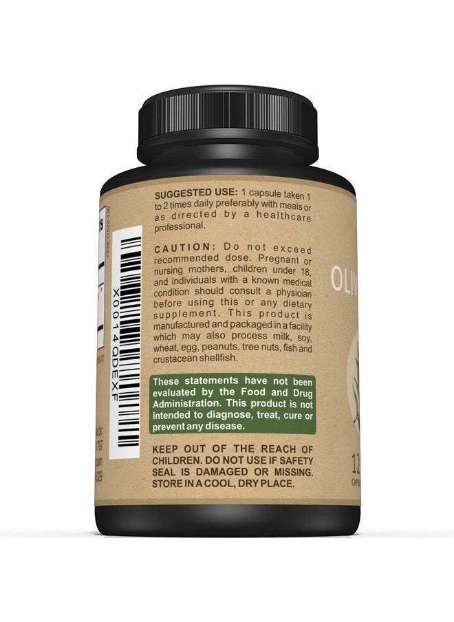Sunergetic - Premium Olive Leaf Extract Capsules – Standardized to 20% Oleuropein – Super Strength Olive Leaf Exact Supplement Supports Immune System & Cardiovascular Health – 750mg Per Capsule – 120 Capsules - Image 1