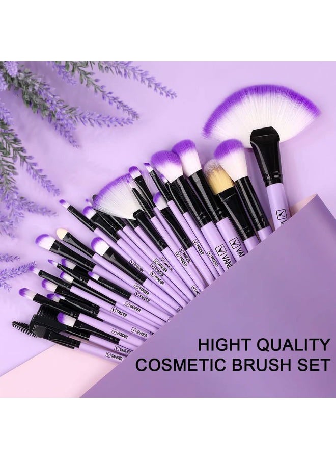 VANDER Makeup Brushes, VANDER Professional 32pcs Foundation, Concealer, Eyeshadow & Eyeliner Cosmetic Brush Set, Purple (Cosmetic Bag Not Included) - Image 4