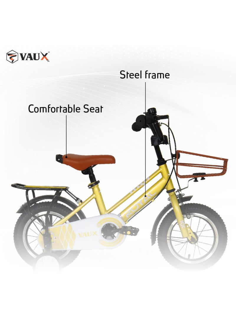 Vaux Royal Road Bike || 12 Inch || For Kids || Adjustable Seat || Gold - Image 3