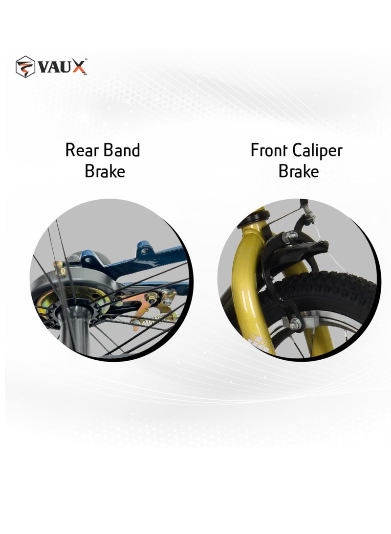 Vaux Royal Road Bike || 12 Inch || For Kids || Adjustable Seat || Gold - Image 4