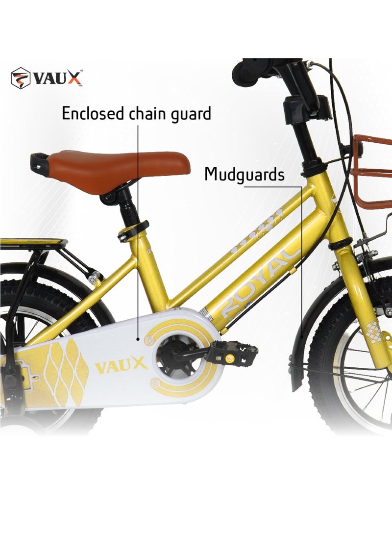 Vaux Royal Road Bike || 12 Inch || For Kids || Adjustable Seat || Gold - Image 5