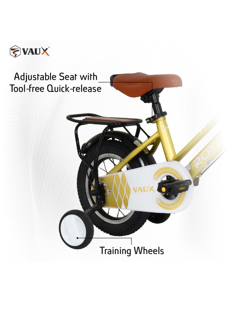 Vaux Royal Road Bike || 12 Inch || For Kids || Adjustable Seat || Gold - Image 2