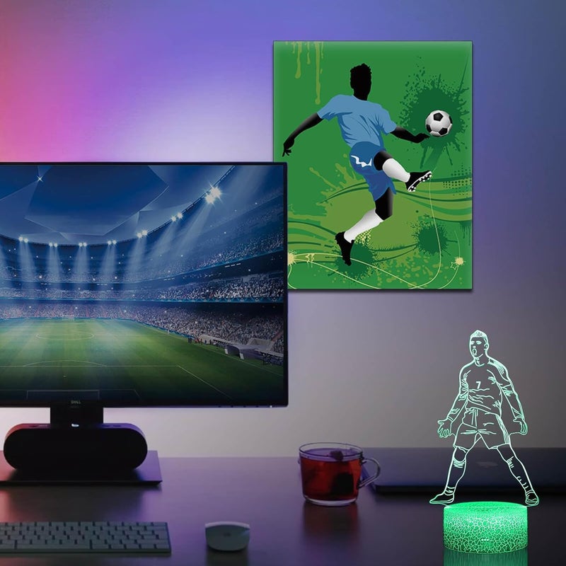 Al Raied ARS® 3D Illusion LED Football Night Light with Remote Control - 16 Color Changing Lamp for Kids - Image 3