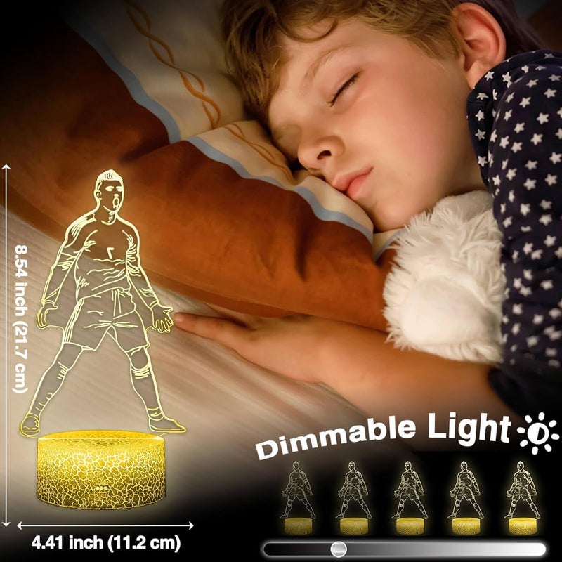 Al Raied ARS® 3D Illusion LED Football Night Light with Remote Control - 16 Color Changing Lamp for Kids - Image 2