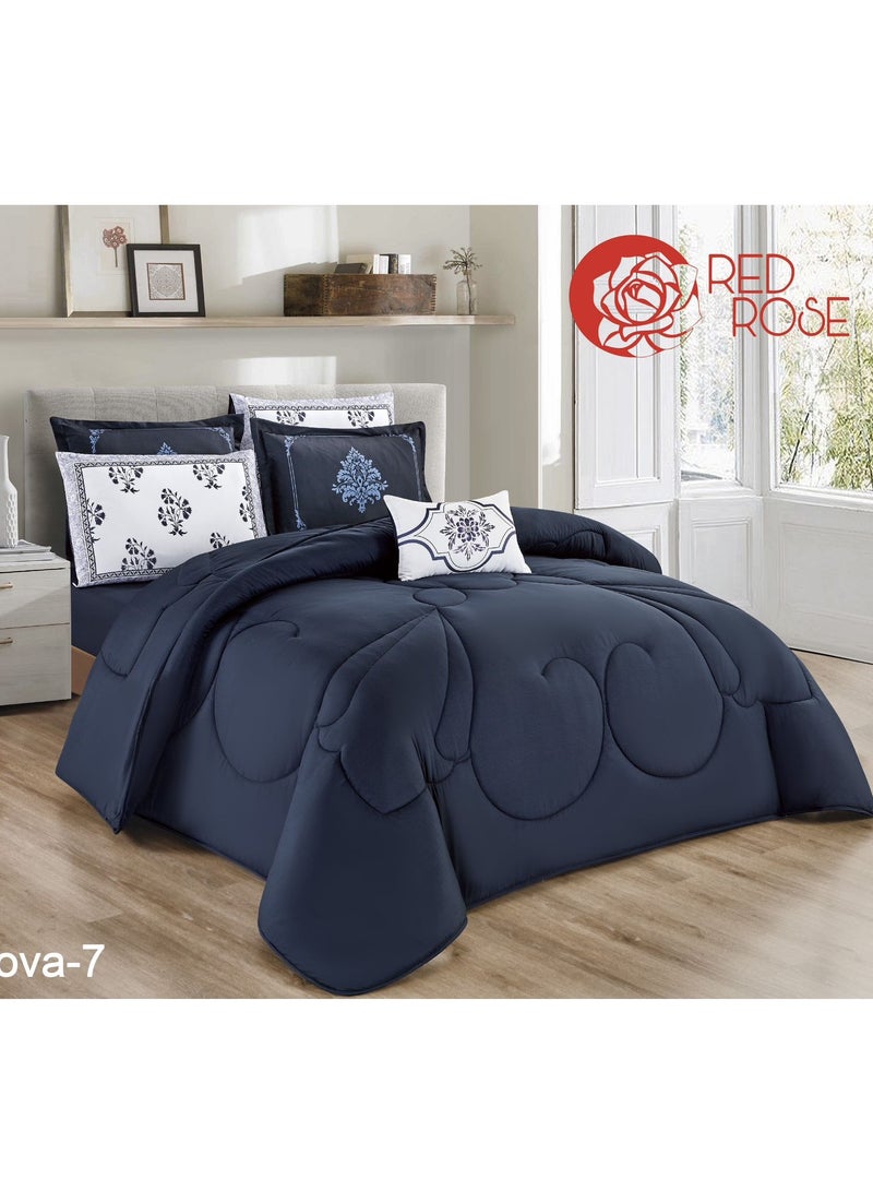Double-sided comforter set, consisting of 7 pieces, made of microfiber - size 240 x 260 cm