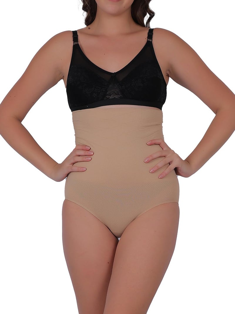 Lilots Women's High Waist Tummy Control Shapewear || Seamless Waist Slimming Short Body Shaper Cream - Image 1