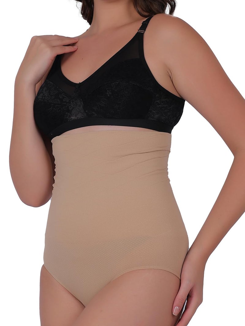 Lilots Women's High Waist Tummy Control Shapewear || Seamless Waist Slimming Short Body Shaper Cream - Image 2