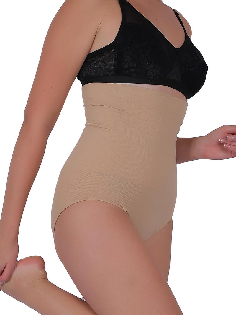Lilots Women's High Waist Tummy Control Shapewear || Seamless Waist Slimming Short Body Shaper Cream - Image 4