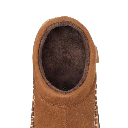 Zigzagger Men's Slip On Moccasin Slippers, Indoor/Outdoor Warm Fuzzy Comfy House Shoes, Fluffy Wide Loafer Slippers,Pumpkin, 7-8 D(M) US - Image 2