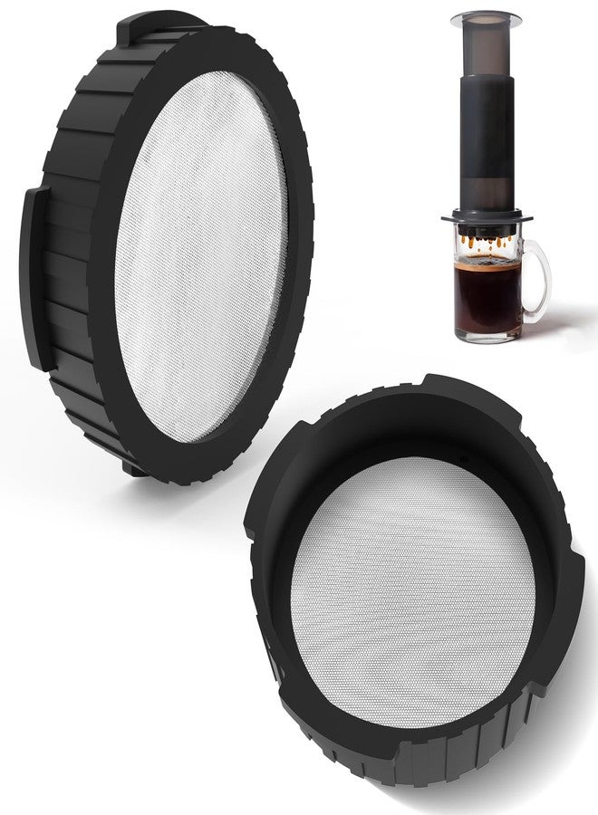 brikinte 2 Pack Reusable Metal Coffee Filter, Stainless Steel Double Layer Mesh, No Paper Needed, Inverted Brewing Richer Flavor, Compatible with AeroPress Original, Go & Clear - Image 1