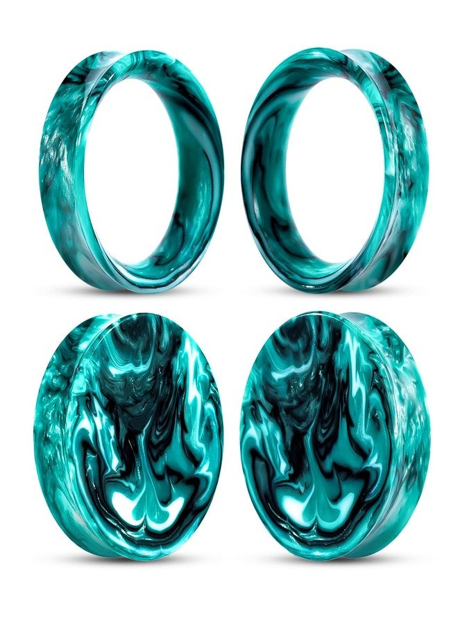 COOEAR Ear Plugs Tunnels Piercing Gauges for Ears, Double Flared Expander Stretchers, 2 Pairs Colorful Acrylic Earrings., 00g(10mm), Acrylic, sandstone - Image 1