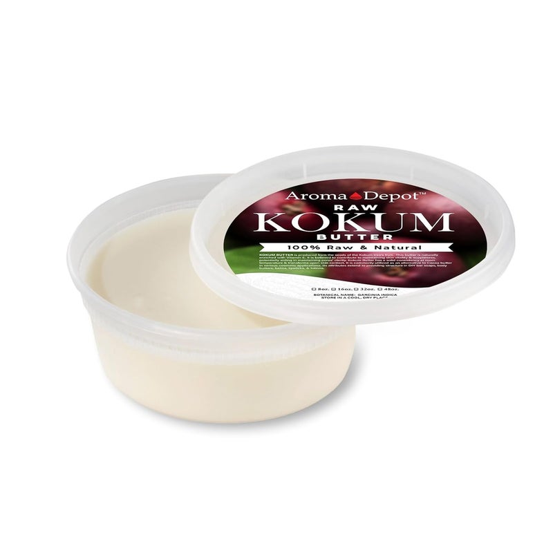 Aroma Depot Aroma Depot 8oz Raw Kokum Butter Great for Skin Body and Hair 100 Pure I Natural I Cold Pressed I Thickener for Body Butters Sunscreens Soaps Deodorants and Lotions