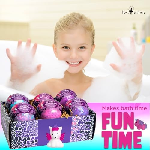 Two Sisters Unicorn Bath Bombs for Girls with Surprise Toys Inside (6 Pack) - Large Bubble Bomb for Kids, Gentle and Safe, Made in USA, Fizzies, Fruity Scents, Won't Stain Tub - Ideal Gift by Two Sisters - Image 4