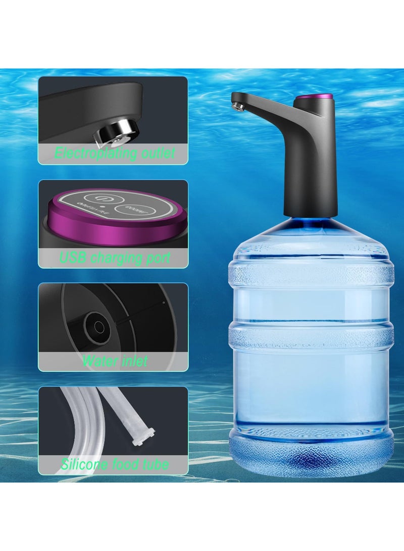 AUTOYSUR Universal Water Bottle Pump Automatic Drinking Water Pump Portable,Easy To Carry, USB Charging Bottle Pump, Suitable For Indoor And Outdoor Portable Drinking Fountains (Black) - Image 3