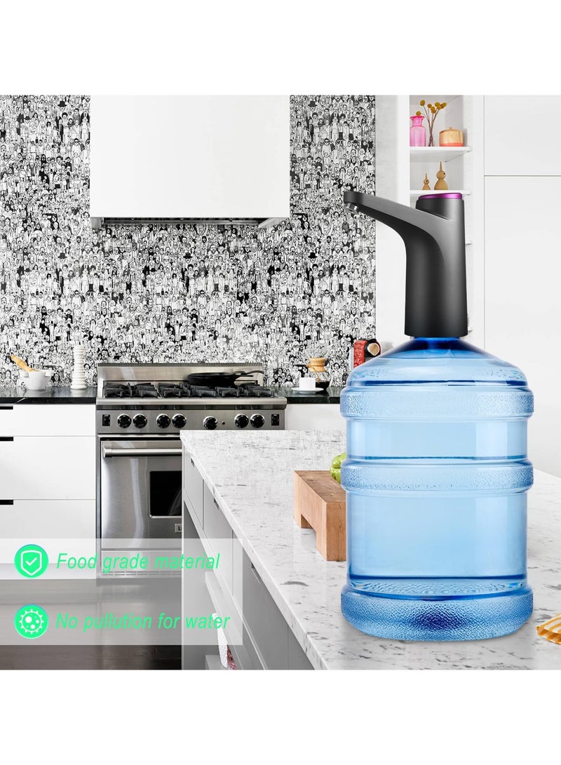 AUTOYSUR Universal Water Bottle Pump Automatic Drinking Water Pump Portable,Easy To Carry, USB Charging Bottle Pump, Suitable For Indoor And Outdoor Portable Drinking Fountains (Black) - Image 4