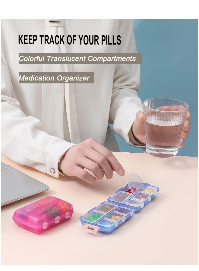 Generic 4 Pack Pill Case Portable Small Weekly Travel Pill Organizer Portable Pocket Pill Box Dispenser for Purse Vitamin Fish Oil Compartments Container Medicine Box  - Image 2