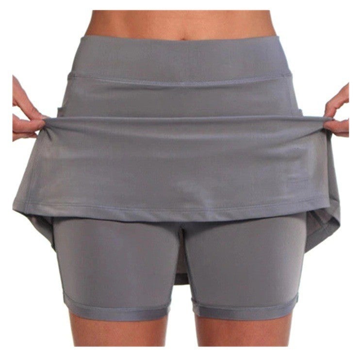 Generic European and American Foreign Trade 2023 Summer Fashion Solid Color Mid-waist Culottes Womens Sports Leisure Fitness Yoga Pants with Pocket Light gray - Image 1