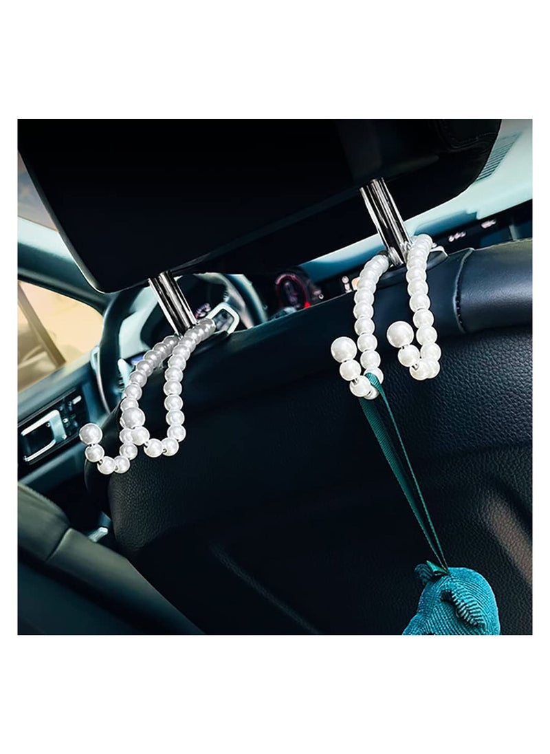 SYOSI ADR. Elegant Pearl Car Seat Headrest Hook Hanger Universal for Purses, Bag, Keys Auto Interior Decorations Organizer A  - Image 3
