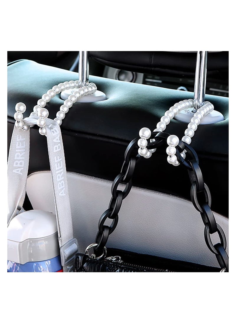 SYOSI ADR. Elegant Pearl Car Seat Headrest Hook Hanger Universal for Purses, Bag, Keys Auto Interior Decorations Organizer A  - Image 5