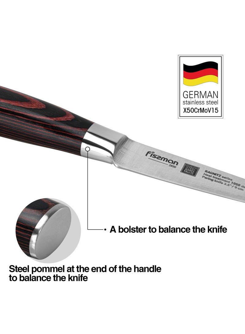 فيسمان سكين ياباني مقاس 3.5 بوصة، سلسلة راجنيتز من السبائك الألمانية X50CrMoV15 مصنوعة من الفولاذ المقاوم للصدأ - Image 3