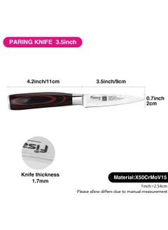 Fissman 3.5" Japanese Utility Knife, German Alloy X50CrMoV15 Stainless Steel Ragnitz Series  - Image 2