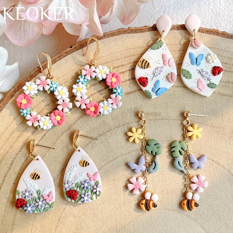 Keoker Spring Polymer Clay Cutters, Polymer Clay Flower Cutters, 10 Shapes Mini Clay Cutter, 3 Sizes(Micro. Mini, Small), Decoration to Make Spring Earrings - Image 2
