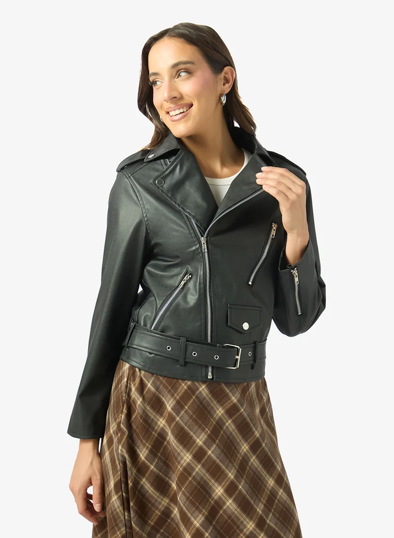Oversize PU Leather Biker Jacket