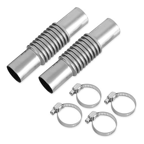 TORDXICS 2pcs Stainless Steel 25mm Parking Air Heater Exhaust Pipe Tube Straight ConnectorDiesel Heater Exhaust Pipe with 4 Clamps for Clamp Compatible with Webasto Eberspacher Diesel Air Heater - Image 1