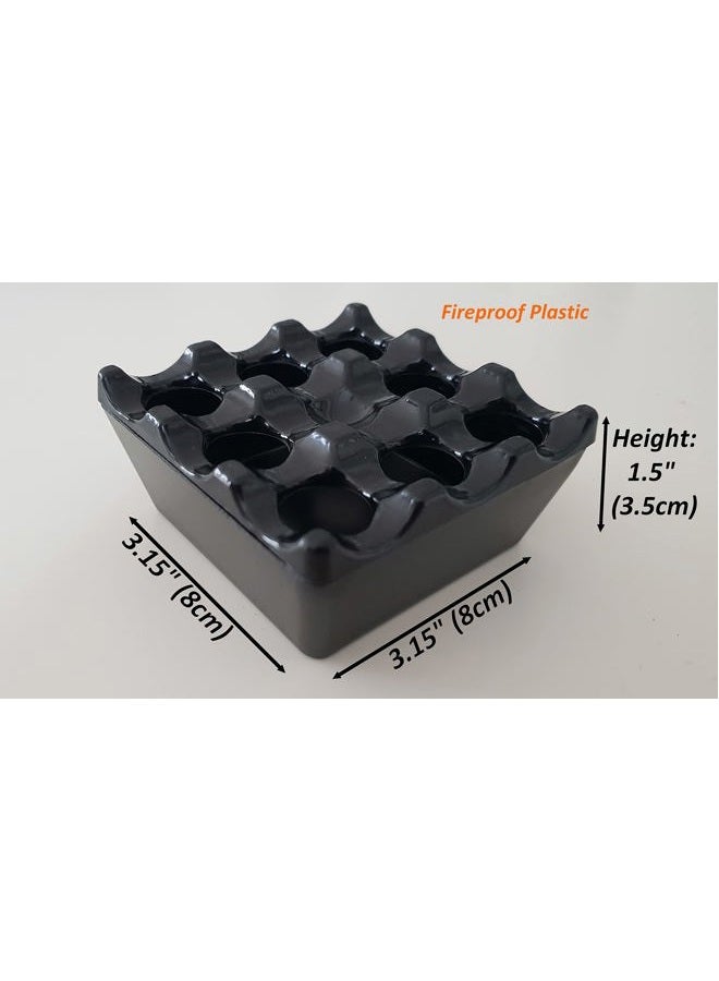trmaker TR Maker - 2 X Fireproof Plastic 9 Hollow Grid Cigarette Ashtray - Indoor or Outdoor Cigarette Ashtray - Ash Container for Smoker with Grid Lid Set of 2 (Round - 3.5"x3.5") - Image 2